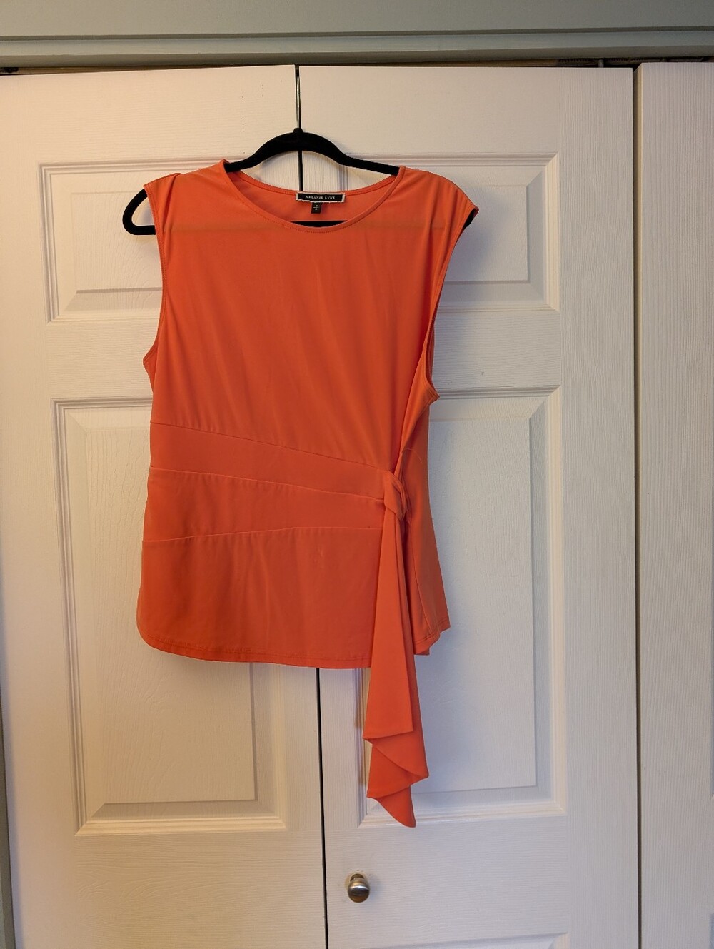 Sleeveless Side-Tie Top in Coral